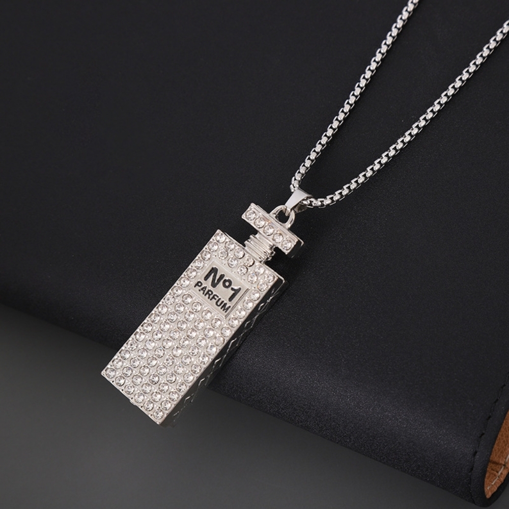 Perfume Bottle Pendant Necklace